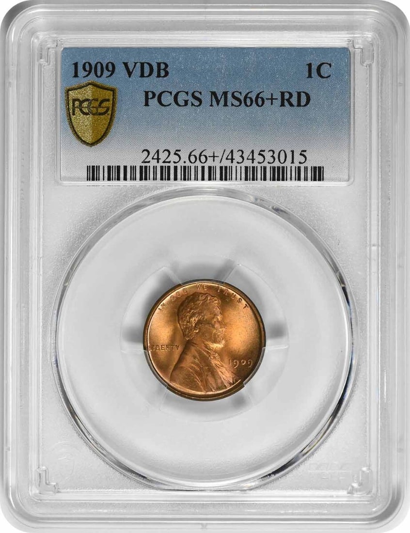 1909-P VDB Lincoln Cent MS66 RD Certified by PCGS (1 of 2)