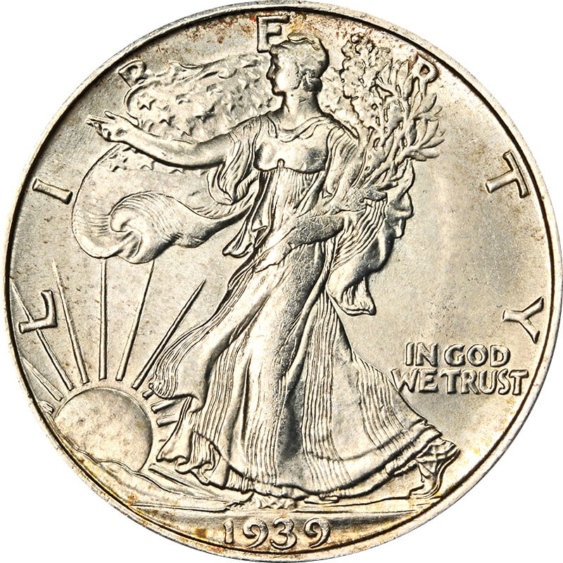 1939-S Walking Liberty Half Gem BU Silver Coin Superb Appeal: 1939-S Walking Liberty Half Gem BU Silver Coin Superb Appeal This stunning 1939-S Walking Liberty Half Dollar showcases superb eye appeal with exceptional luster and a quality strike. The coin feature