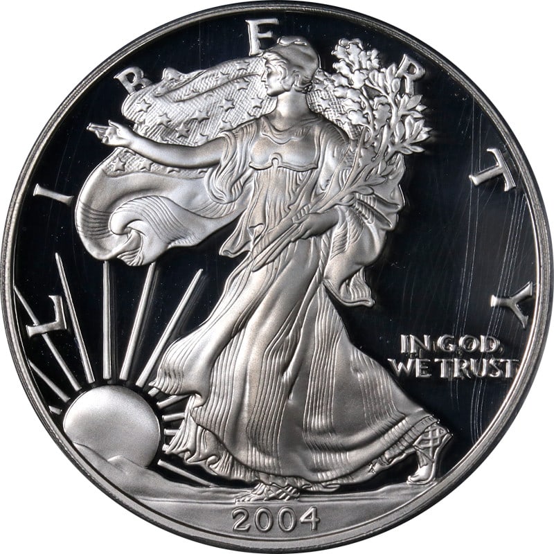 2004-W Silver American Eagle $1 PCGS PR70 DCAM Coin (1 of 4)
