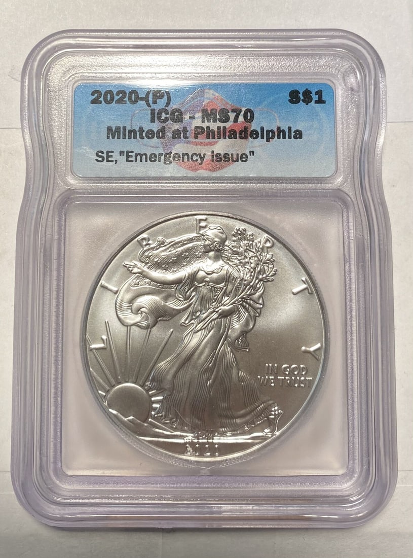 2020 Bullion Silver Eagle MS-70 ICG Certified Coin (1 of 2)