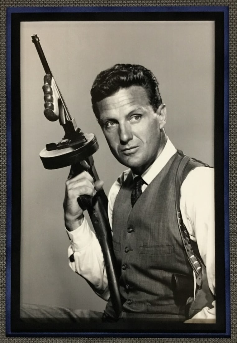 Robert Stack Signed Custom Framed Display JSA Authenticated 23 x 13 - 4