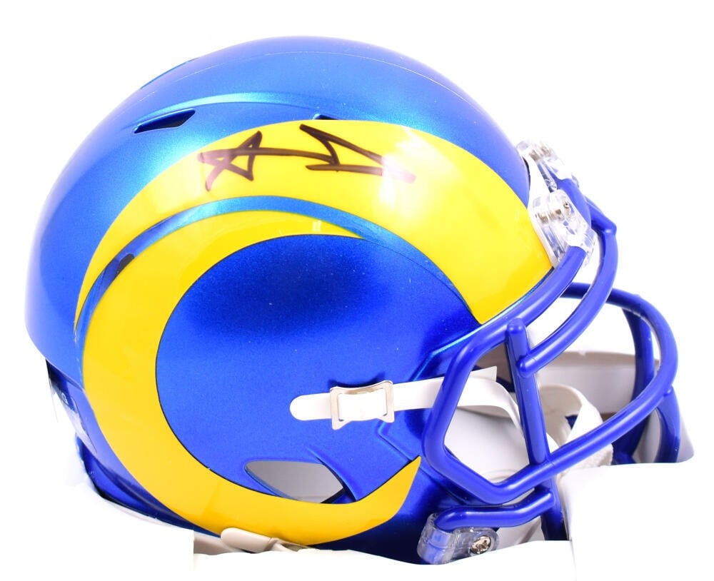 Aaron Donald Signed Rams Speed Mini Helmet with Beckett Authentication (1 of 3)