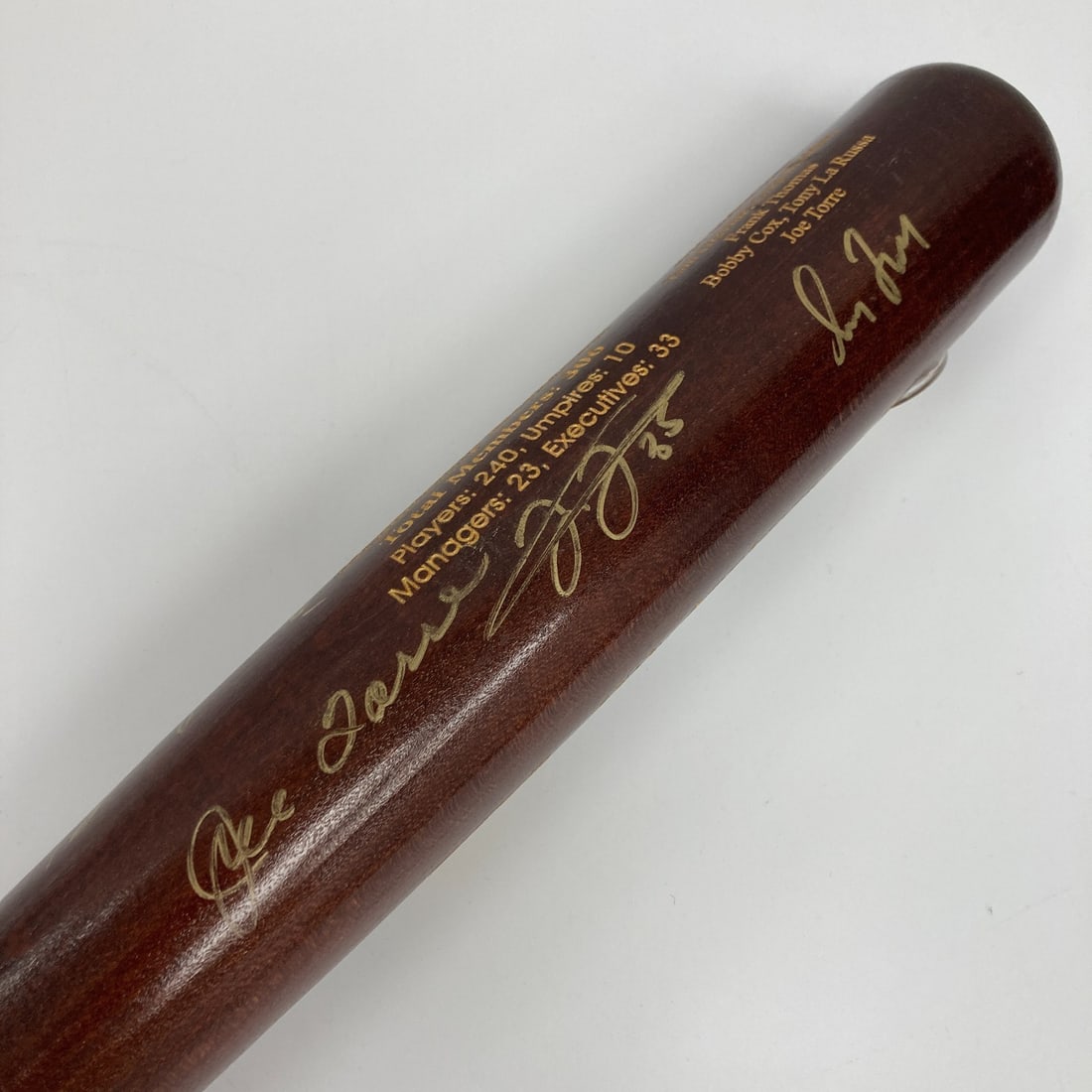 2014 HOF Induction Signed Bat Greg Maddux Tom Glavine Frank Thomas MLB Authenticated 21/75 (1 of 12)
