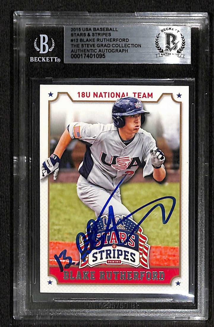 Blake Rutherford 2015 USA Stars & Stripes #12 Autographed Card Beckett Authenticated (1 of 1)