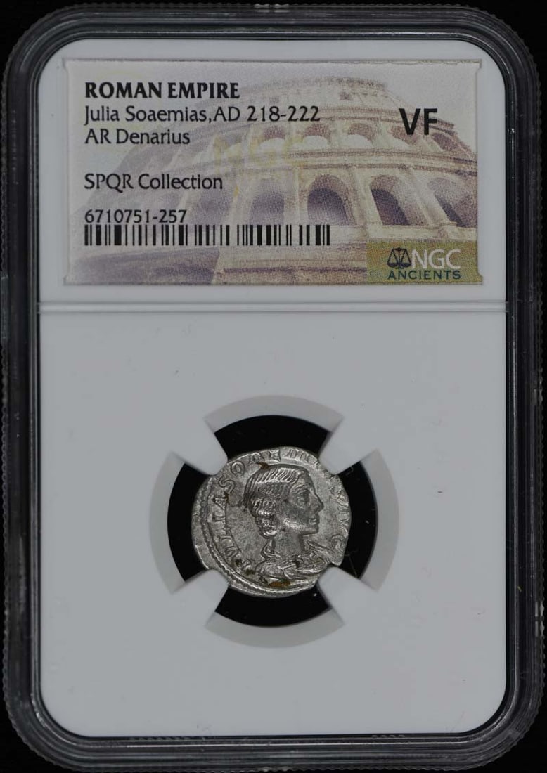 Julia Soaemias AR Denarius AD 218-222 NGC VF20 Certified Coin (1 of 2)