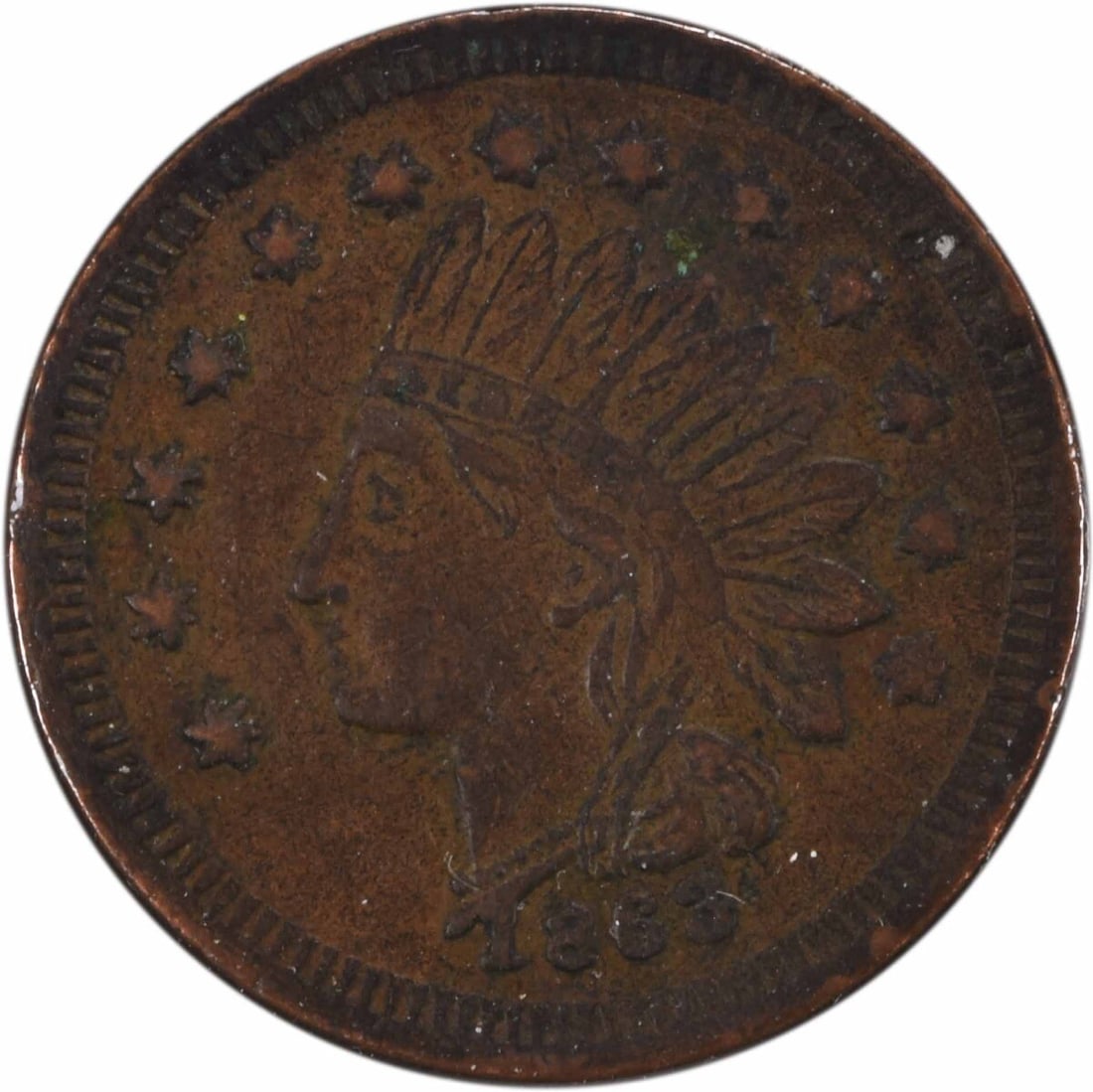 1863 Yankee Robinson Token 1028 NC IL A Circulated (1 of 2)