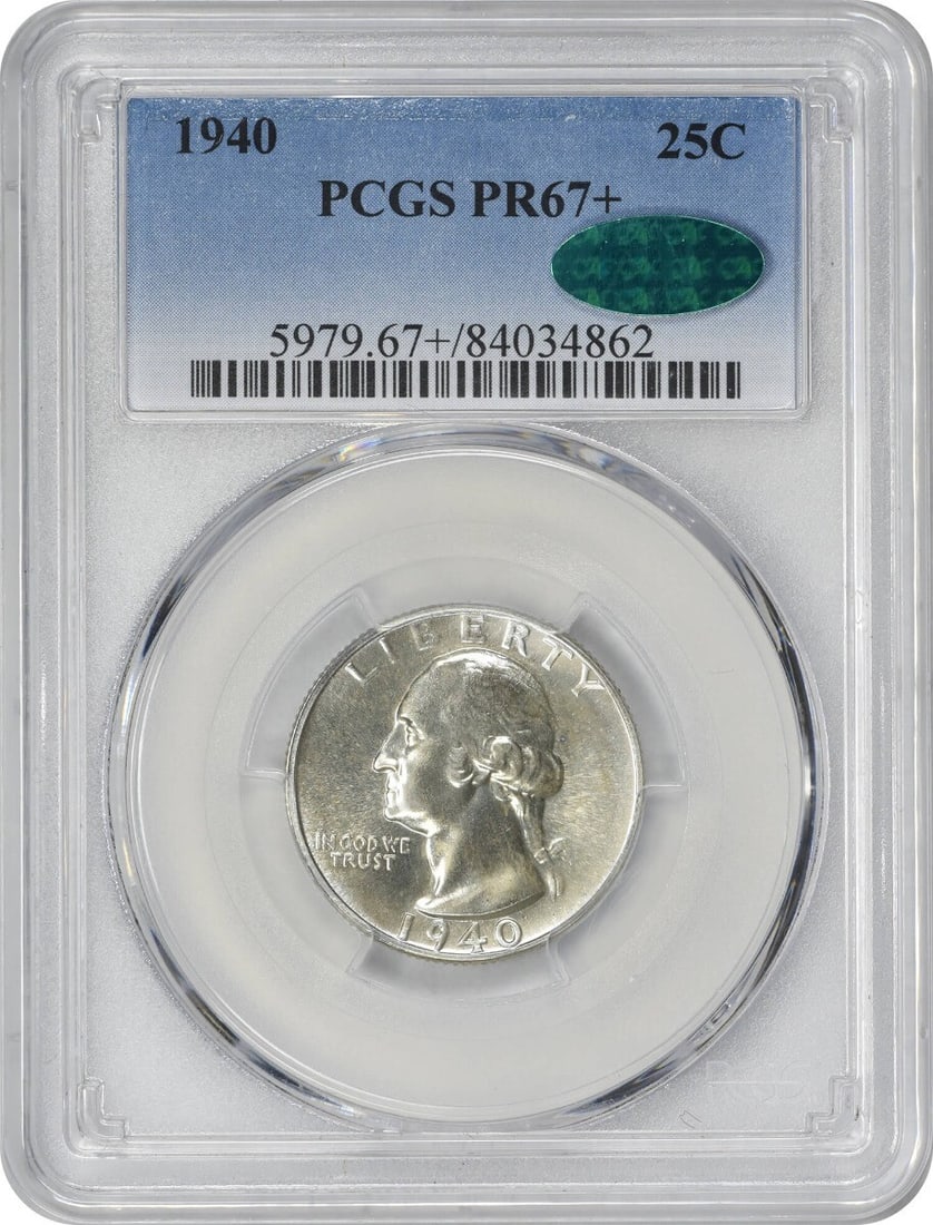 1940 Washington Silver Quarter PR67 PCGS Uncirculated Proof (1 of 3)