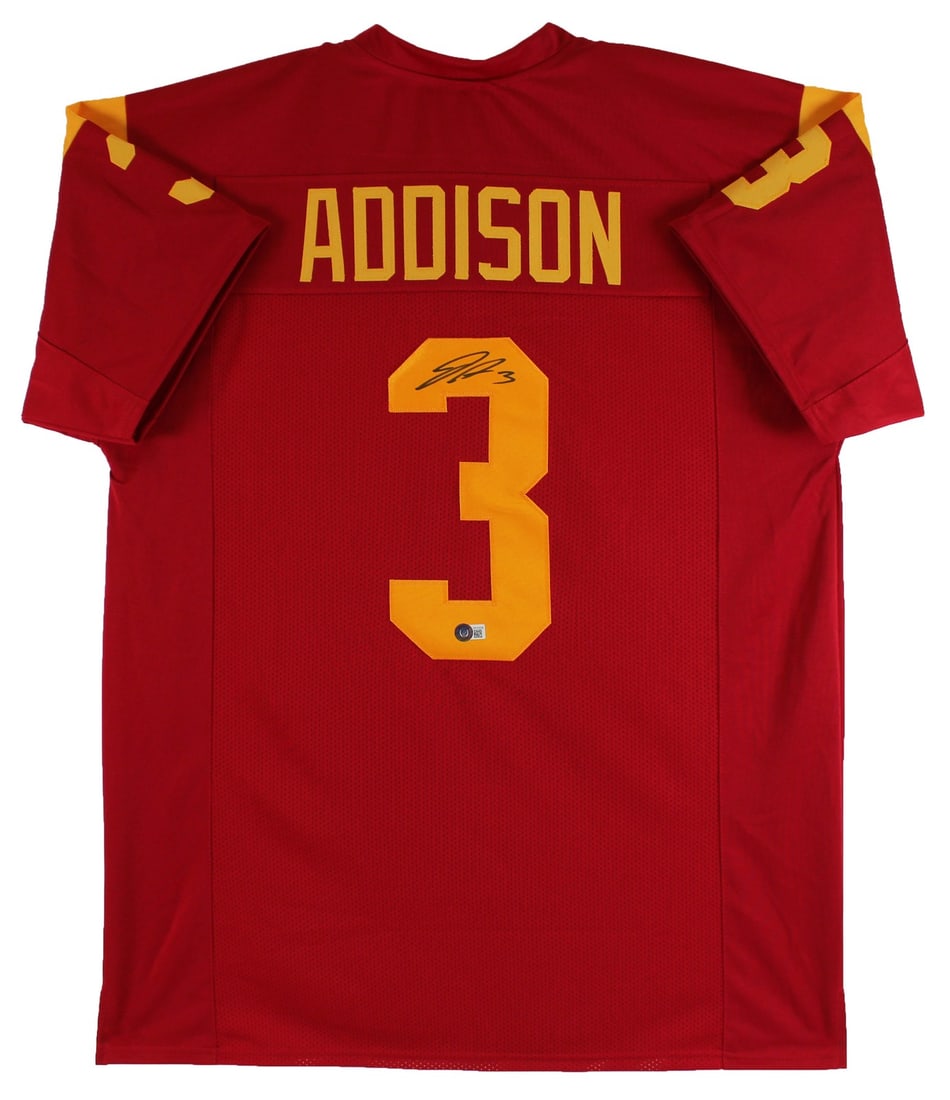 USC Trojans Jordan Addison Signed Maroon Pro Style Jersey BAS Witnessed (1 of 3)