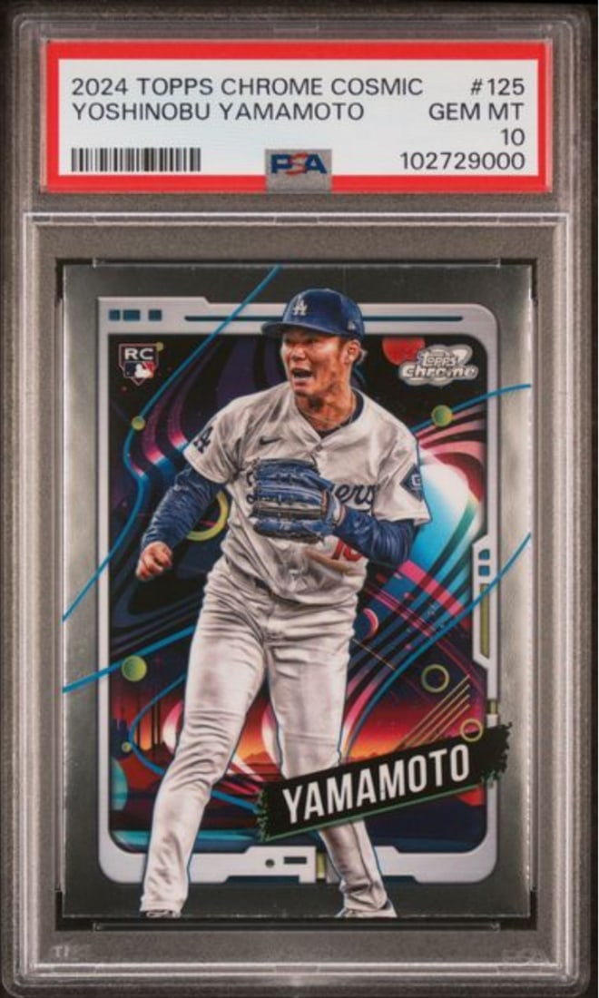2024 Topps Cosmic Chrome Yoshinobu Yamamoto RC PSA 10 Baseball Card (1 of 2)