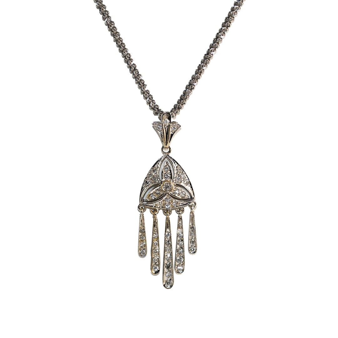 14k White Gold Diamond Necklace 1.00ct SI Clarity I Color 18in (1 of 4)