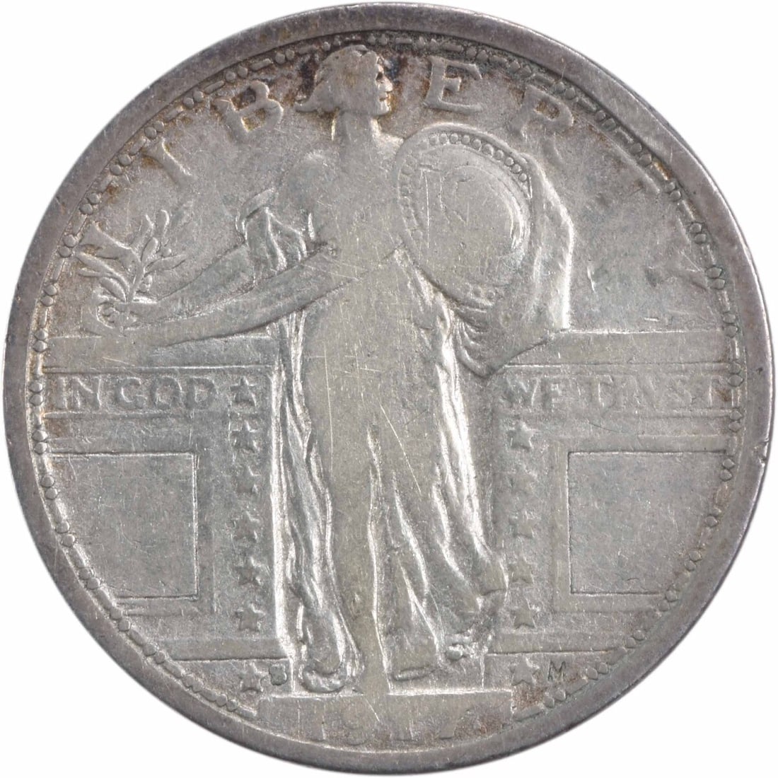 1917-S Standing Liberty Quarter 90% Silver Type 1 Uncertified (1 of 2)