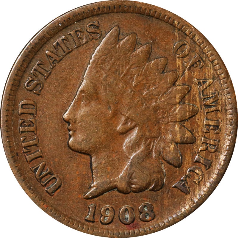 1908-S Indian Cent Copper Coin San Francisco Circulated (1 of 2)