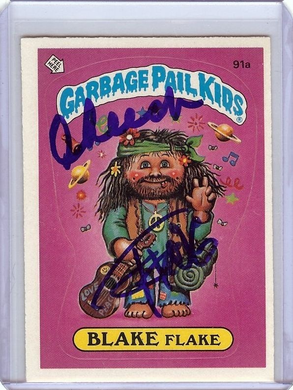 Cheech Marin Tommy Chong Dual Signed Garbage Pail Kid Sticker Beckett Authenticated (1 of 3)