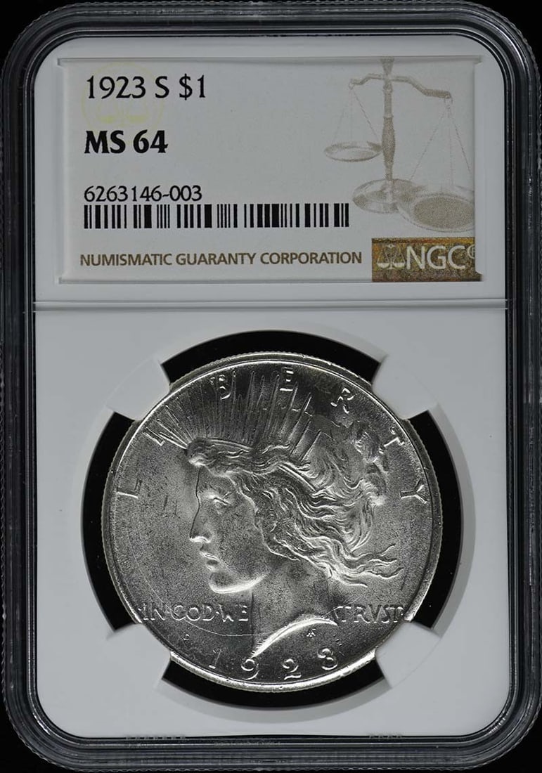 1923-S Peace Dollar S$1 NGC MS64 Uncirculated Coin (1 of 2)