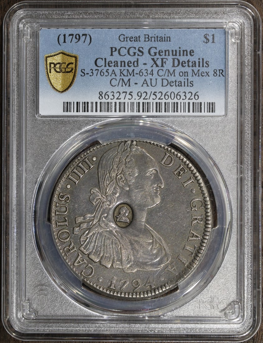 1794 Great Britain Bank Dollar $1 Silver 8 Reales PCGS Certified (1 of 3)