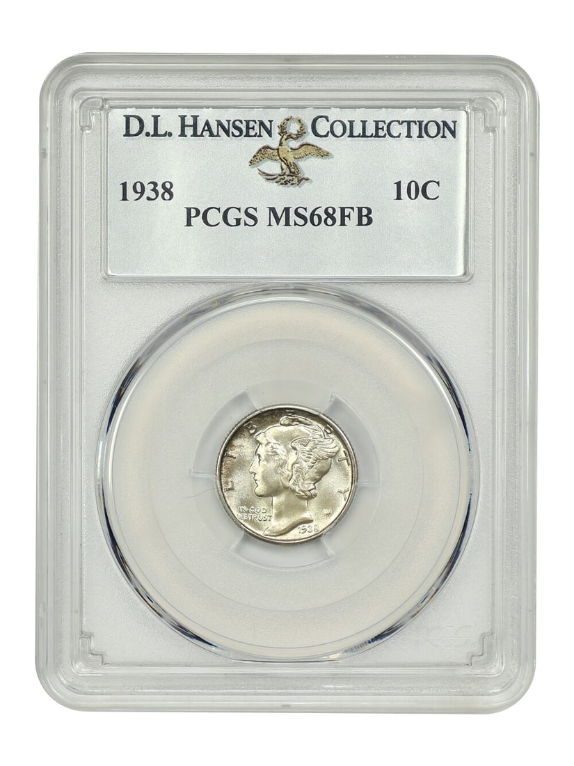 1938 Mercury Dime 10C PCGS MS68FB D.L. Hansen Collection (1 of 4)