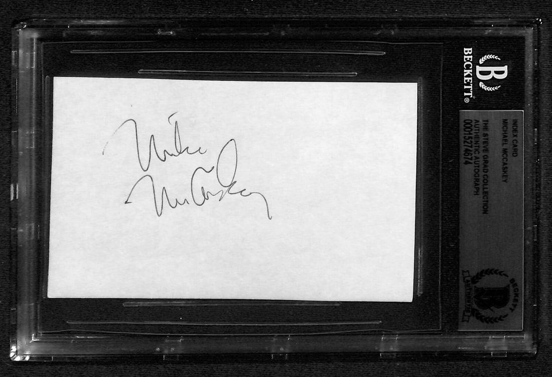 Michael McCaskey Signed 3x5 Index Card Beckett Authenticated (1 of 1)