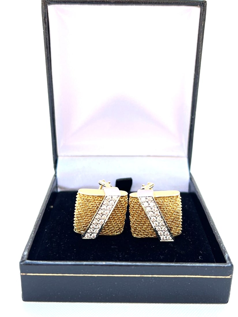 Yuri Ichihashi 18K Yellow Gold Platinum Diamond Stud Earrings (1 of 13)