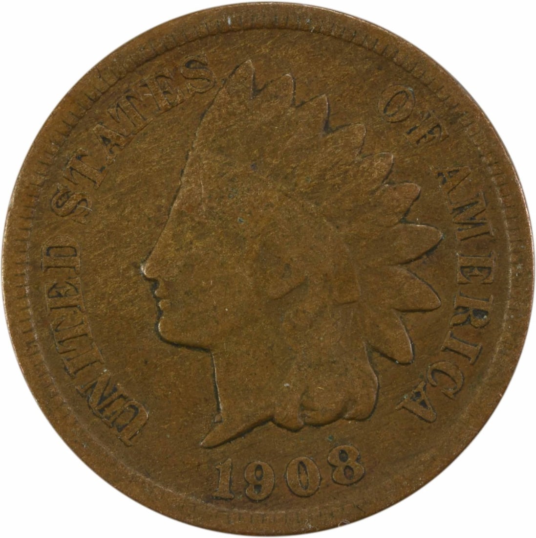 1908-S Indian Head Cent G Grade Circulated Copper Coin (1 of 2)