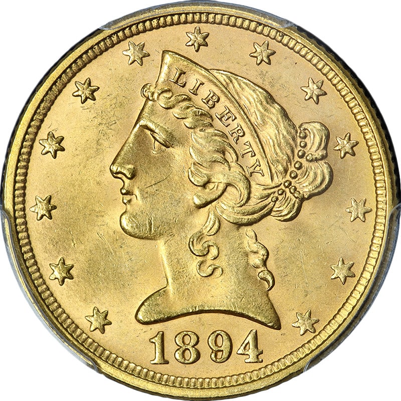 1894-P Liberty $5 Gold Coin PCGS MS64 CAC Certified (1 of 4)