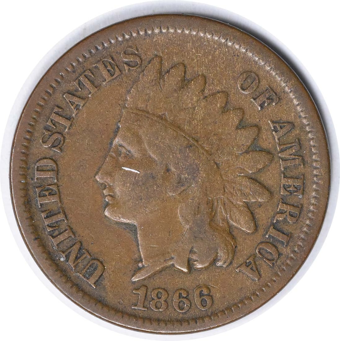1866 Indian Head Cent S-4 F Uncertified 19mm Copper (1 of 2)