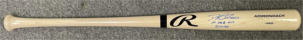 Dalton Rushing Autographed Baseball Bat 1st MLB Hit 5/15/25 JSA Dodgers (1 of 4)