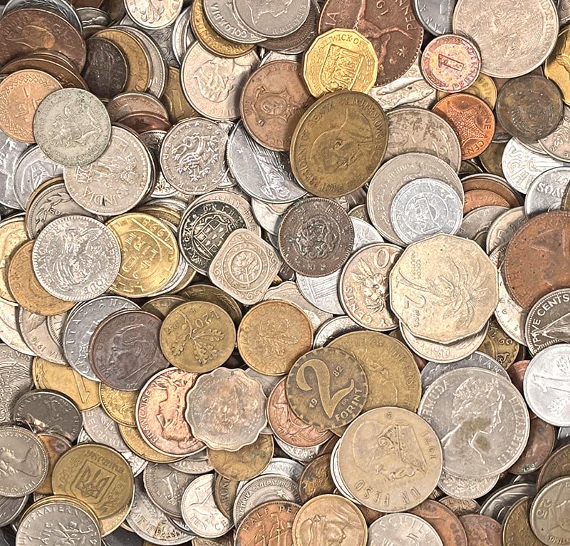 10lbs Mixed Foreign Coins Lot Excluding Mexico and Canada (1 of 2)