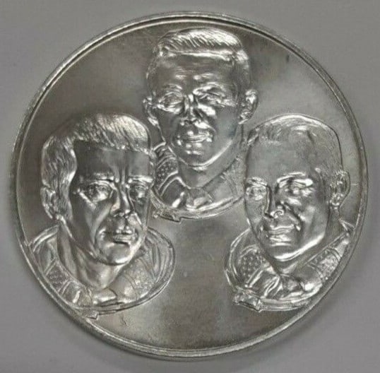 Apollo 14 1971 Moon Mission .999 Silver Medal by Deschler & Sohn (1 of 2)
