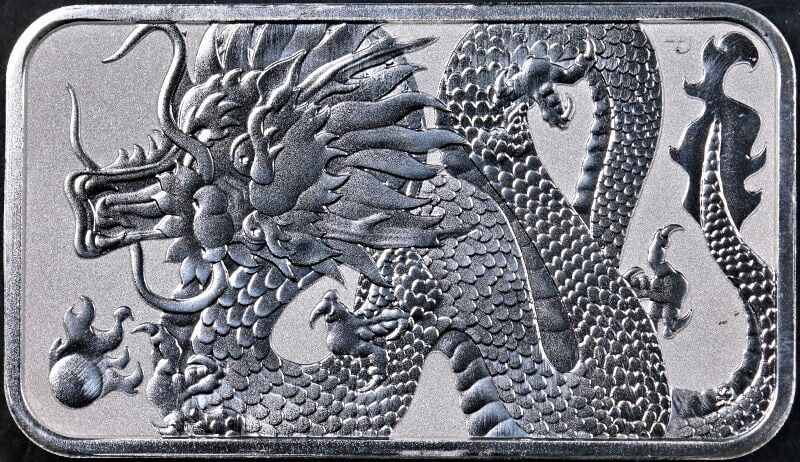 2022 Uncirculated Australia 1 oz Silver Dragon Bar BU (1 of 2)