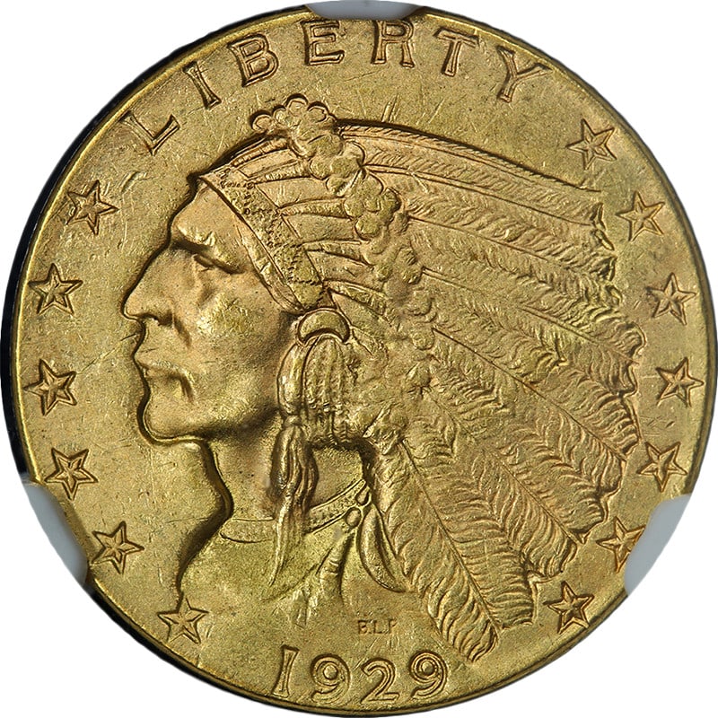 1929 Indian Gold $2.50 NGC MS64 CAC Strong Strike Superb Eye Appeal (1 of 4)