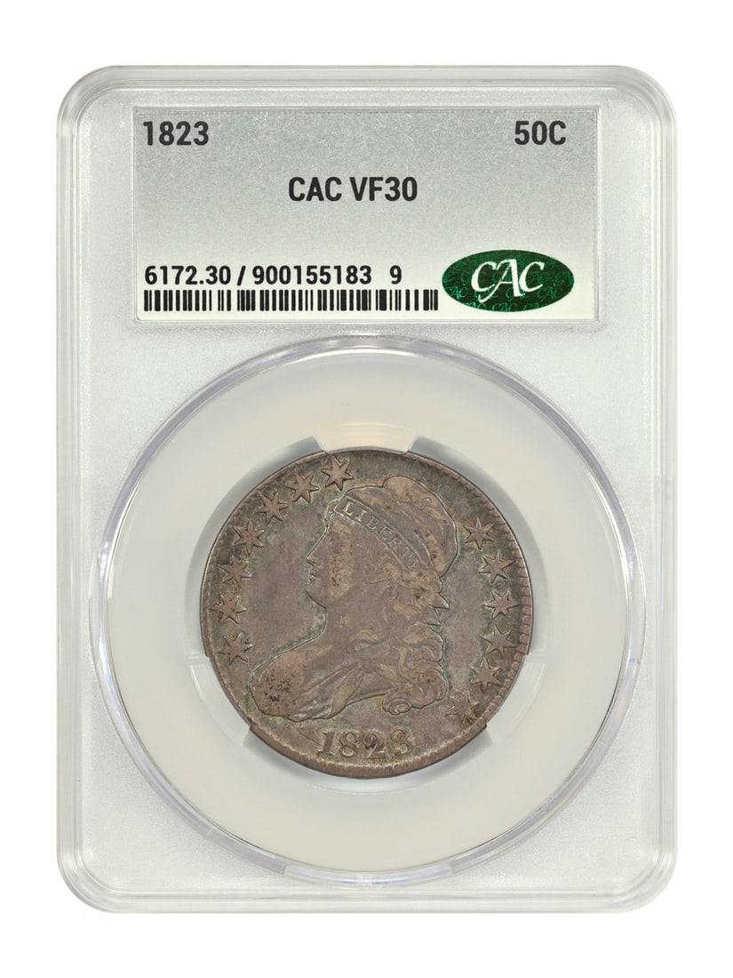 1823 Capped Bust Half Dollar 50C CACG VF30 Slightly Better Date (1 of 4)
