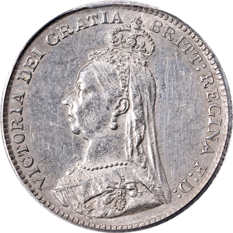 1893 Great Britain Threepence Silver ICG MS60 Details Scratched (1 of 4)