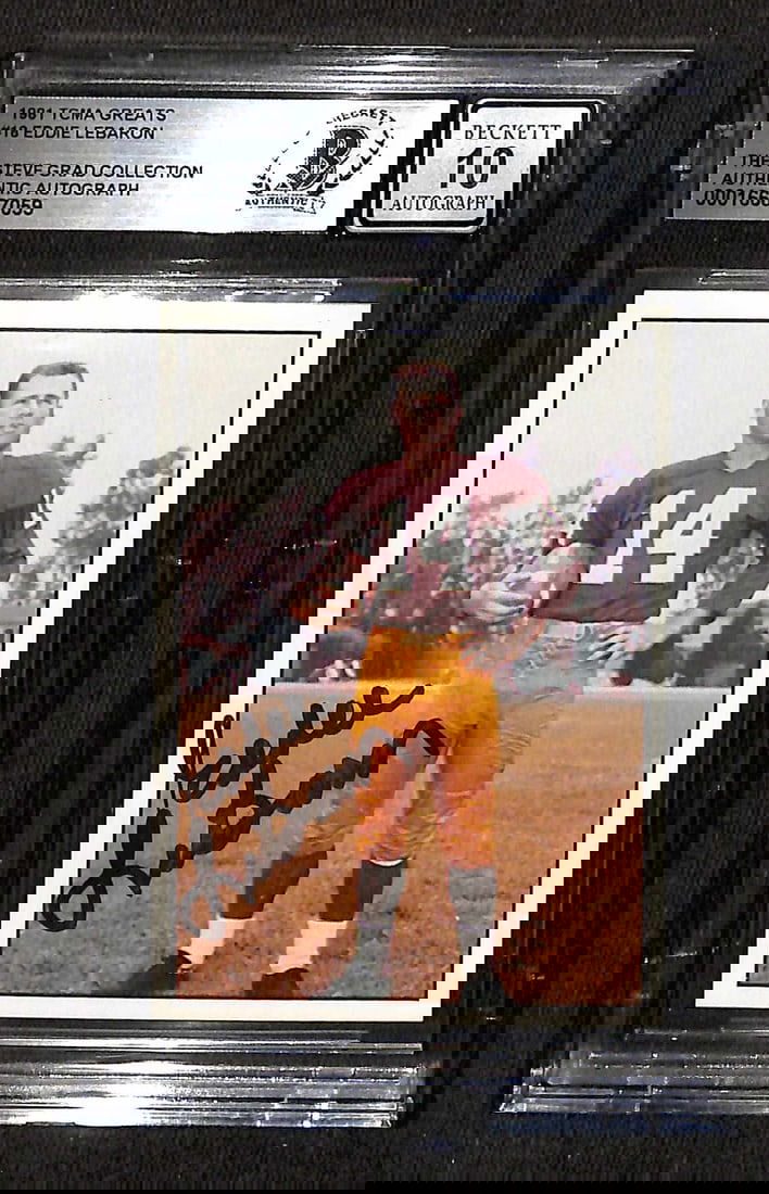 Eddie LeBaron Signed 1981 TCMA Greats Card Auto Grade 10 Beckett (1 of 1)