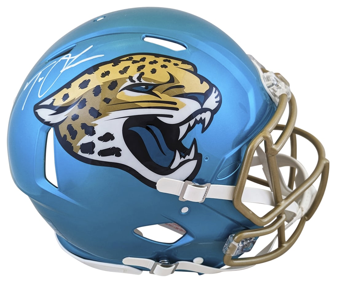 Trevor Lawrence Signed Jacksonville Jaguars Flash Helmet with Fanatics Hologram (1 of 3)