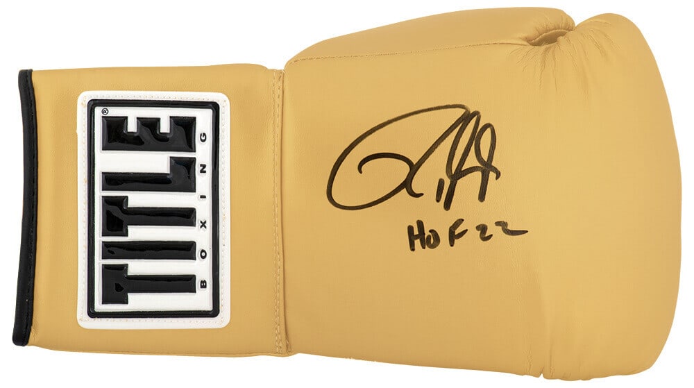 Roy Jones Jr Signed Title Gold Boxing Glove HOF 22 COA (1 of 1)