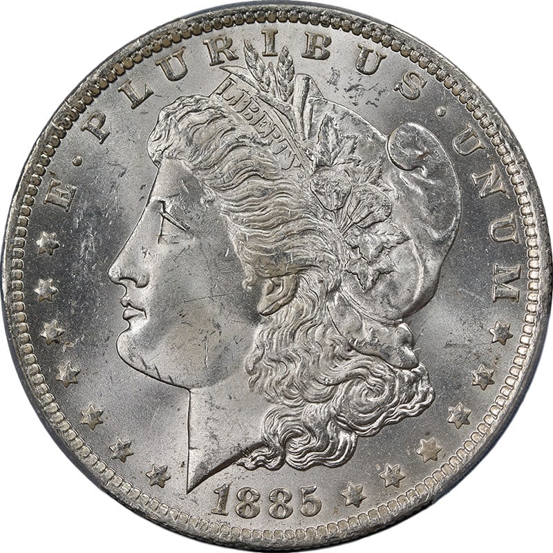 1885-O Morgan Silver Dollar PCGS MS64+ Blast White Silver Coin (1 of 4)
