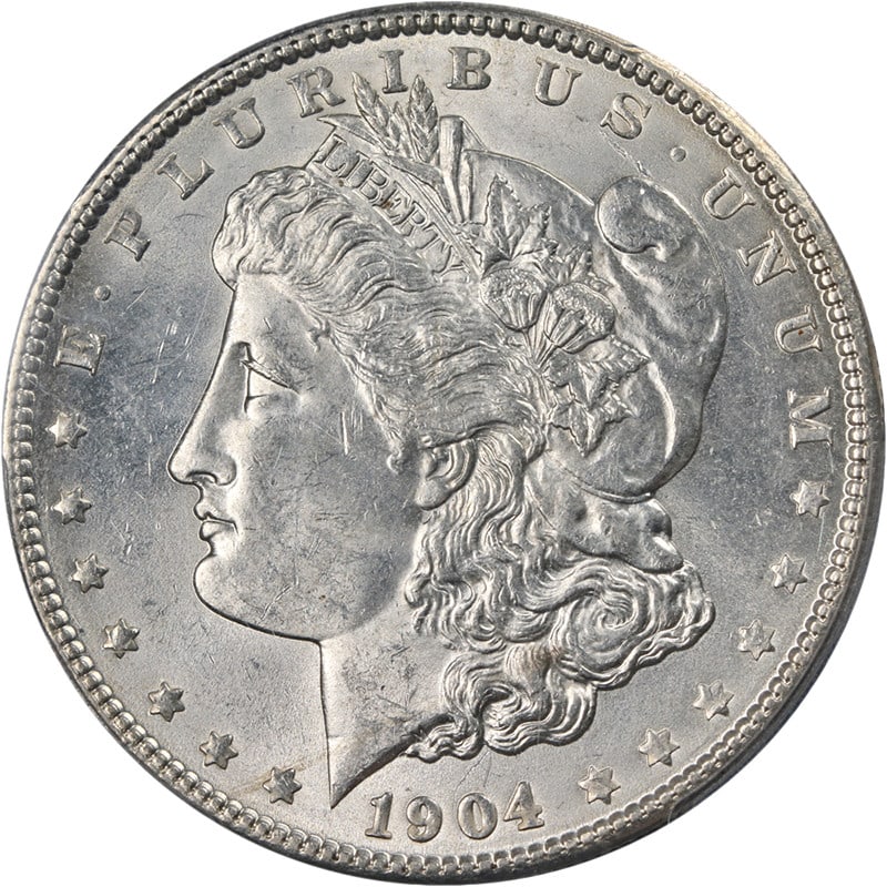 1904-P Morgan Silver Dollar PCGS MS63 Blast White Coin (1 of 4)
