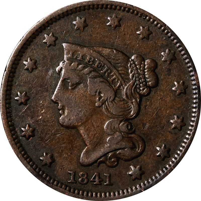 1841 Large Cent Copper Coin Circulated Numismatic Collectible (1 of 2)