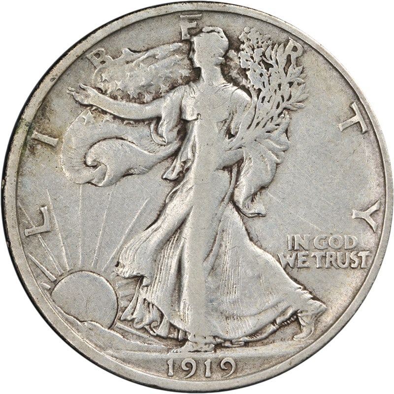 1919-D Walking Liberty Half Silver Coin Nice VF Eye Appeal (1 of 2)