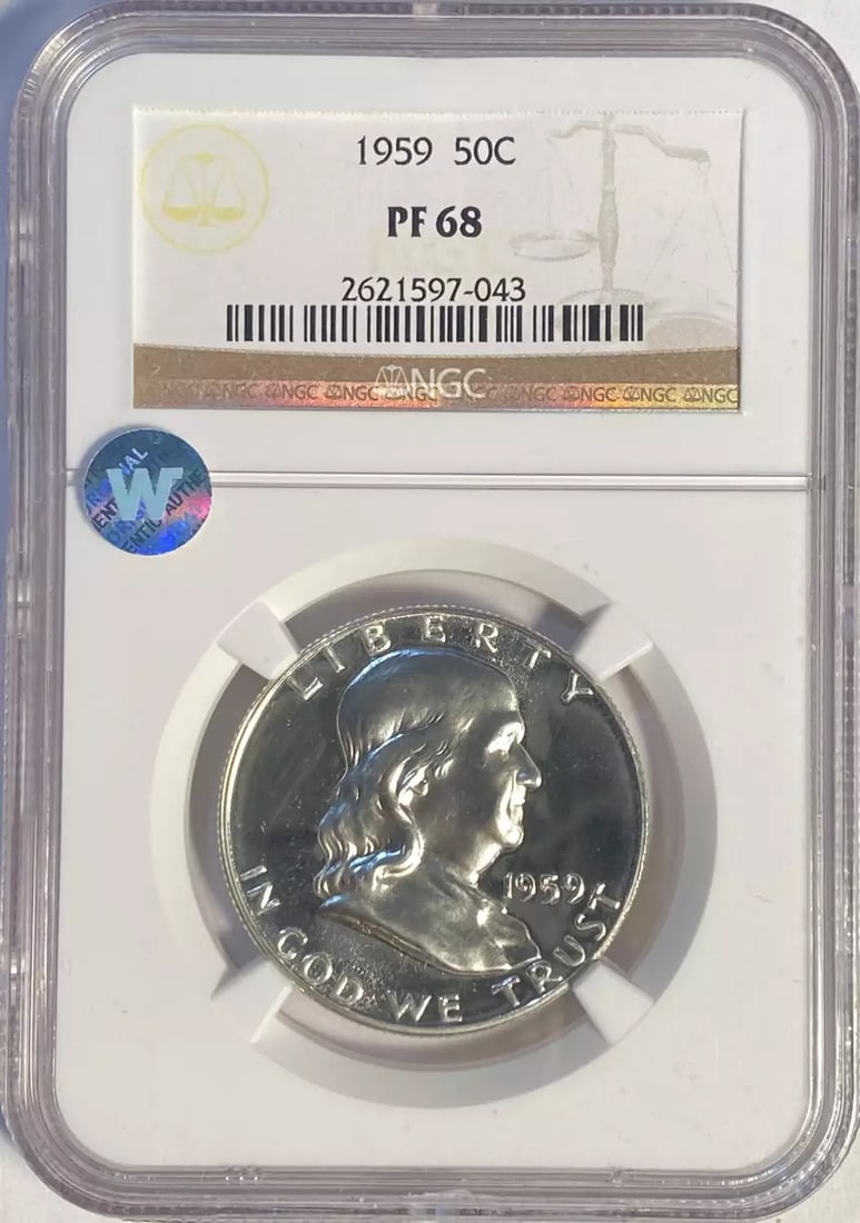 1959 P Franklin Half Dollar NGC PF-68 Proof Uncirculated (1 of 3)