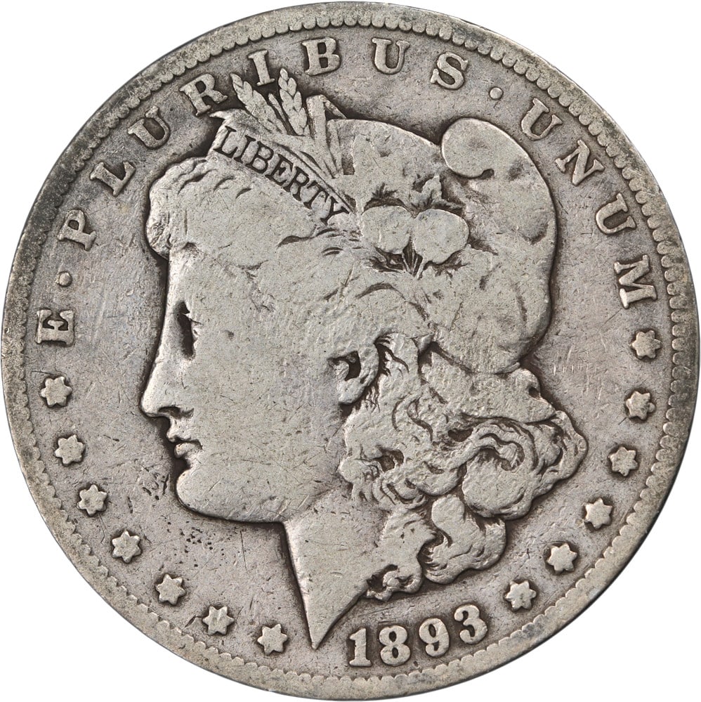 1893-CC Morgan Silver Dollar Uncertified Key Date Silver Coin (1 of 2)