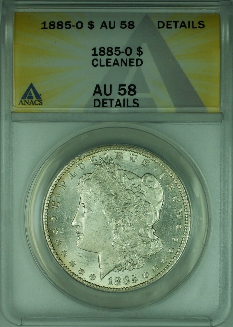 1885-O Morgan Silver Dollar ANACS AU 58 Certified Silver Coin (1 of 2)