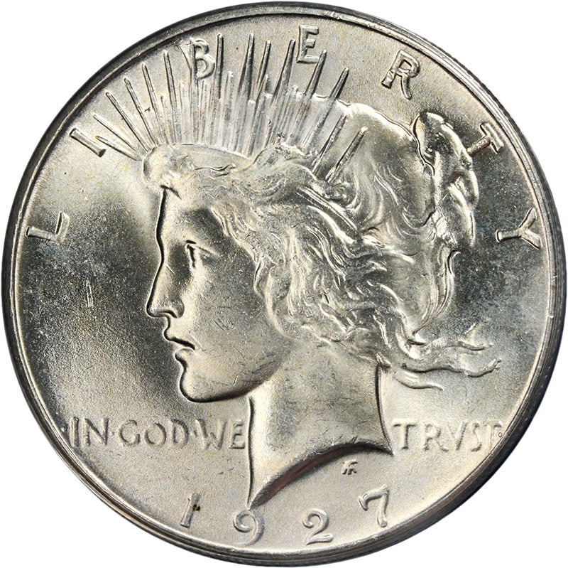 ANACS MS64 Silver 1927 Peace Dollar Philadelphia Mint Blast White Luster (1 of 4)