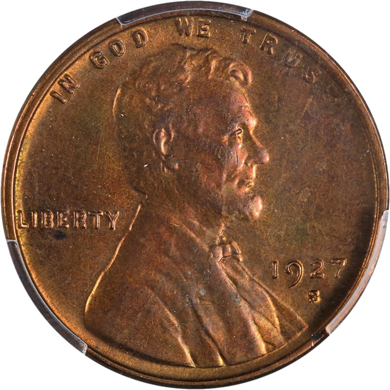 1927-S Lincoln Cent PCGS MS63 RB Great Eye Appeal Red Color (1 of 4)