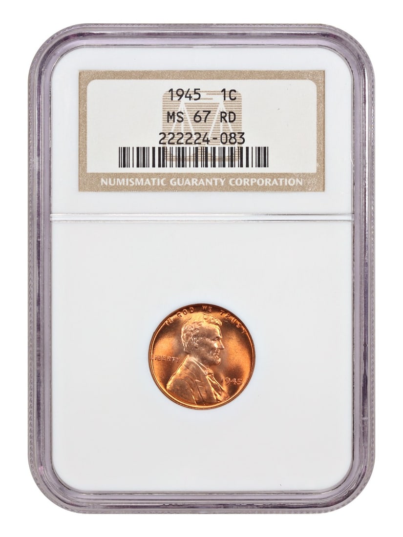 1945 Lincoln Cent Wheat Reverse NGC MS67RD Uncirculated (1 of 4)