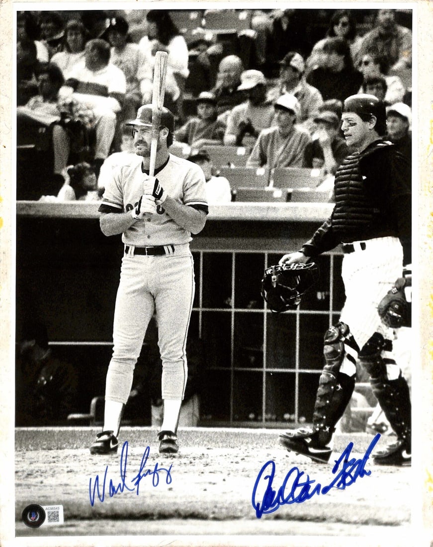 Carlton Fisk Wade Boggs Signed 11x14 Photo Beckett LOA (1 of 1)