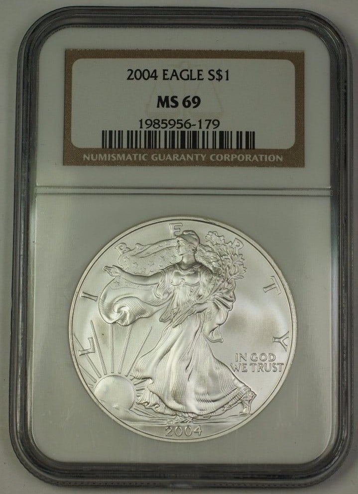 2004 American Silver Eagle Coin NGC MS-69 GEM Collectible (1 of 2)
