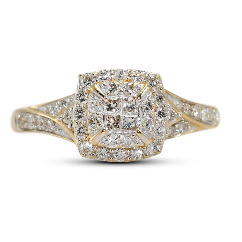 14K Yellow Gold Diamond Cocktail Ring 0.50ct SI H-I Color (1 of 7)