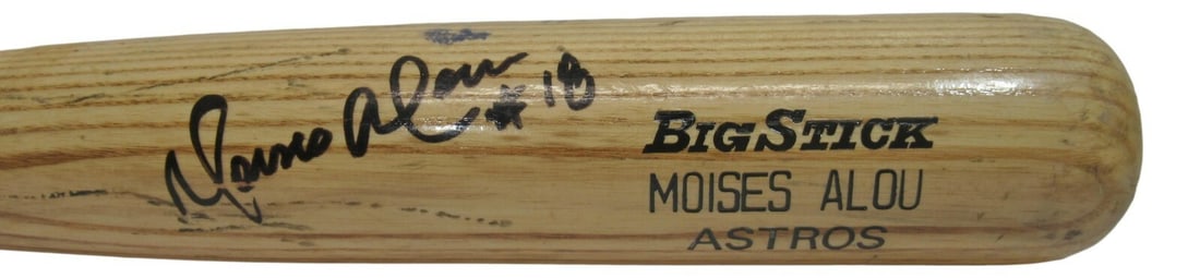Moise Alou Signed Game Used Louisville Slugger Bat Astros JSA (1 of 6)