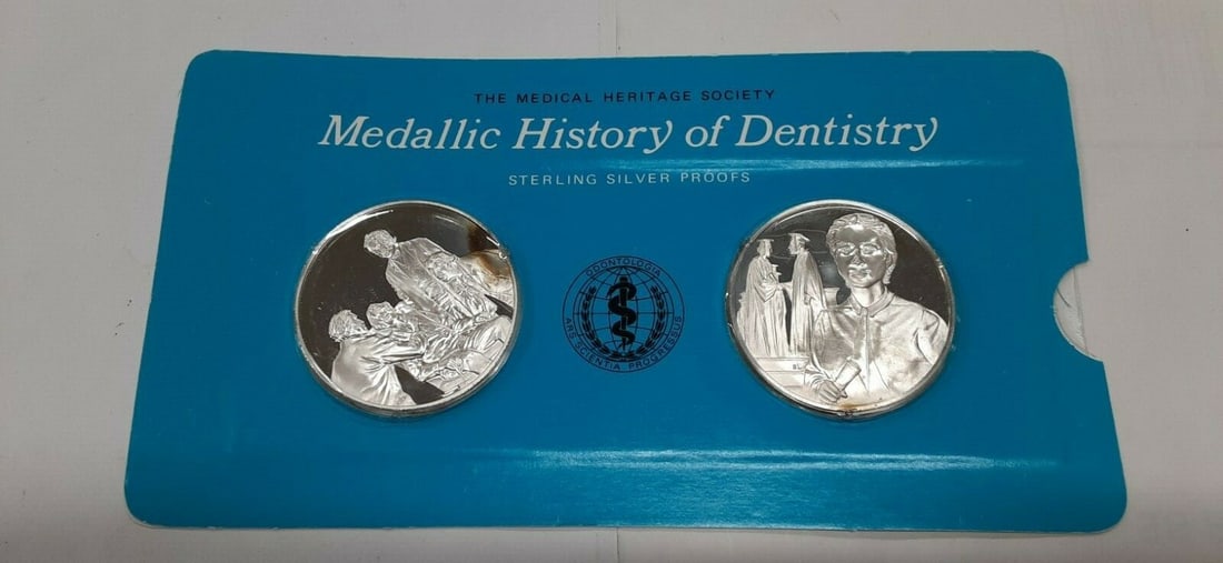 Franklin Mint History of Dentistry .925 Silver Medals by L.Hobbs H.Wells Uncirculated: Franklin Mint History of Dentistry .925 Silver Medals by L.Hobbs H.Wells Uncirculated This exquisite collection features the History of Dentistry medals crafted in .925 silver by Franklin Mint, commem